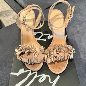 Banana Republic suede fringe heeled sandal